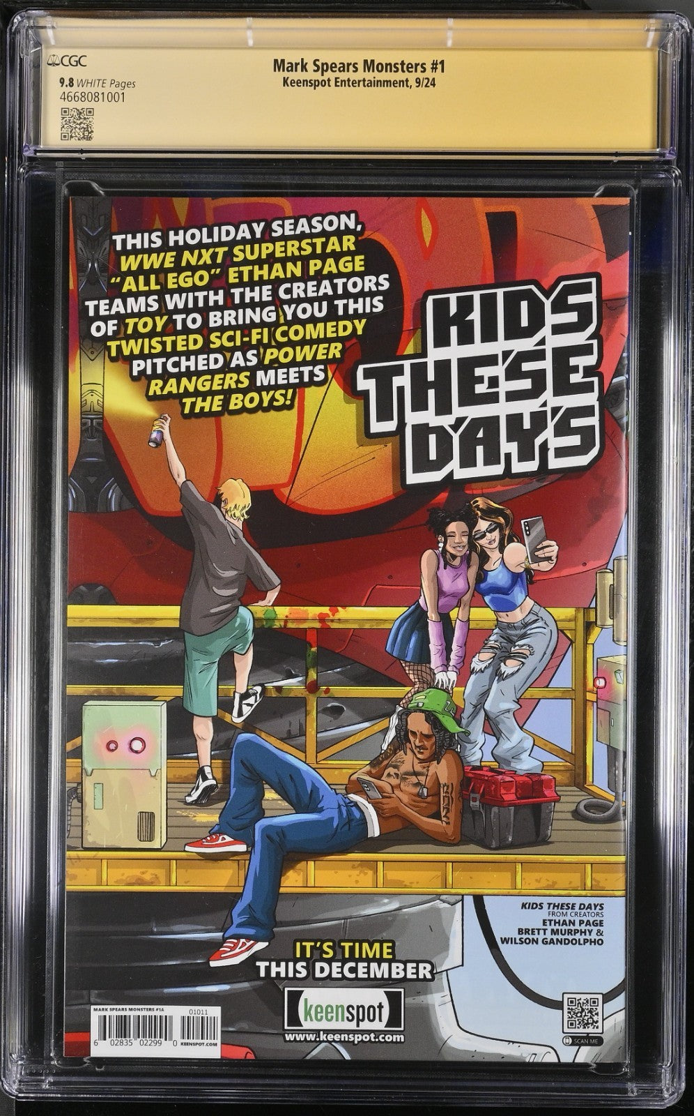 Mark Spears Monsters #1 CGC SS 9.8 #1 Baby Remarque! 1st Print 9/24 Keenspot