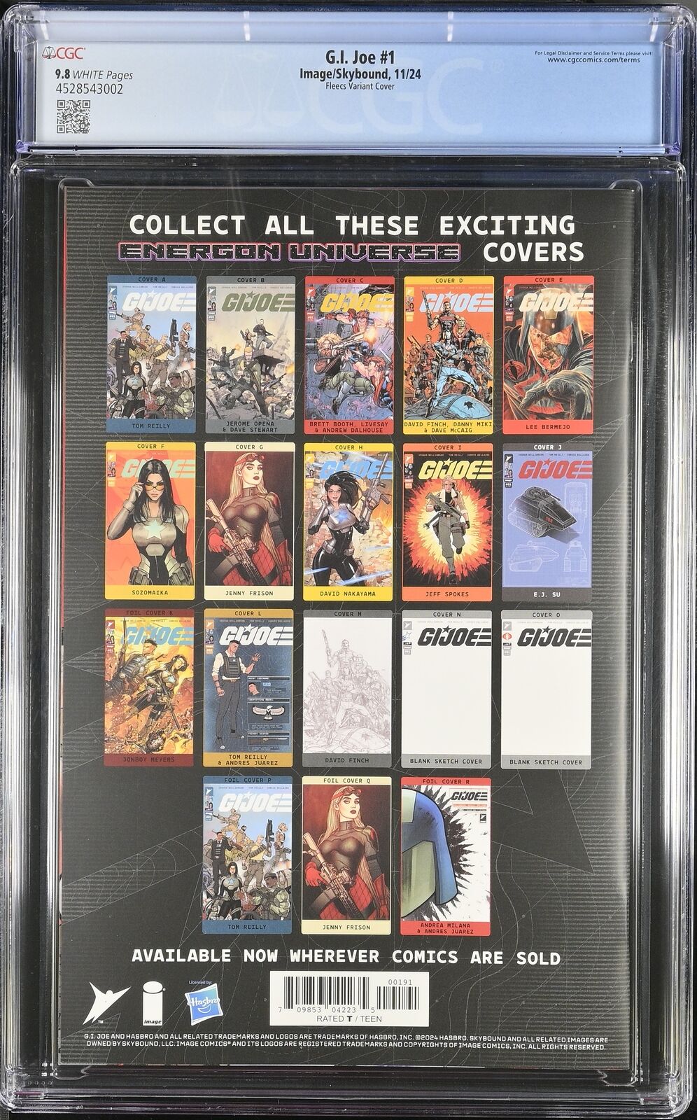 GI Joe #1 CGC 9.8 Tony Fleecs Variant RARE Skybound Insiders Movie Screening