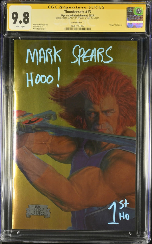 Thundercats #13 CGC SS 9.8 Mark Spears Variant & "1st HO" Remark! Dynammite 2025
