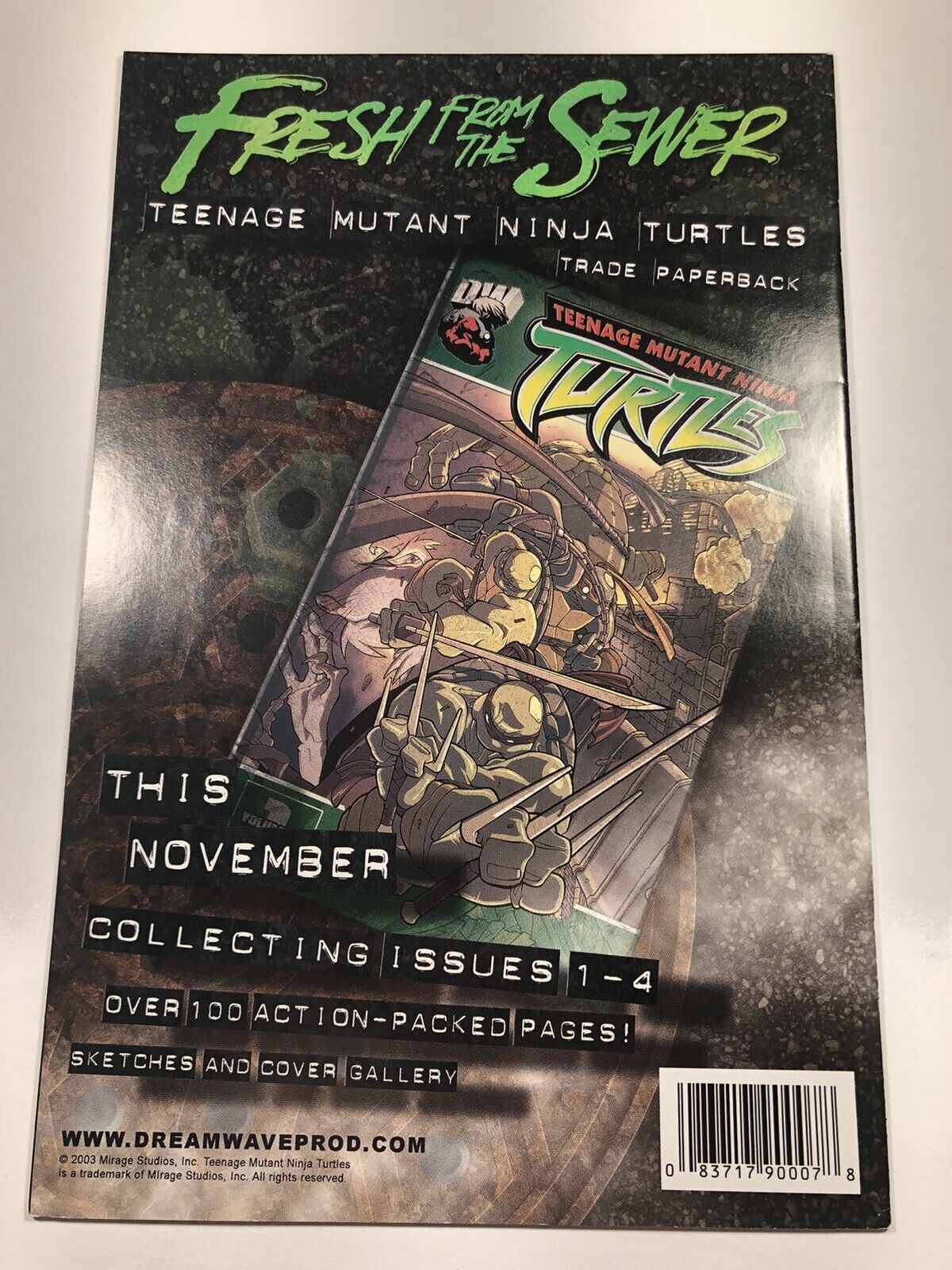 Teenage Mutant Ninja Turtles #1 Dreamwave Konami RARE 2nd Print Variant