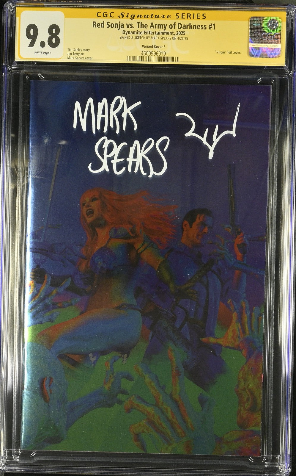 Red Sonja vs The Army of Darkness #1 Foil Virgin CGC SS 9.8 Mark Spears POP 3!