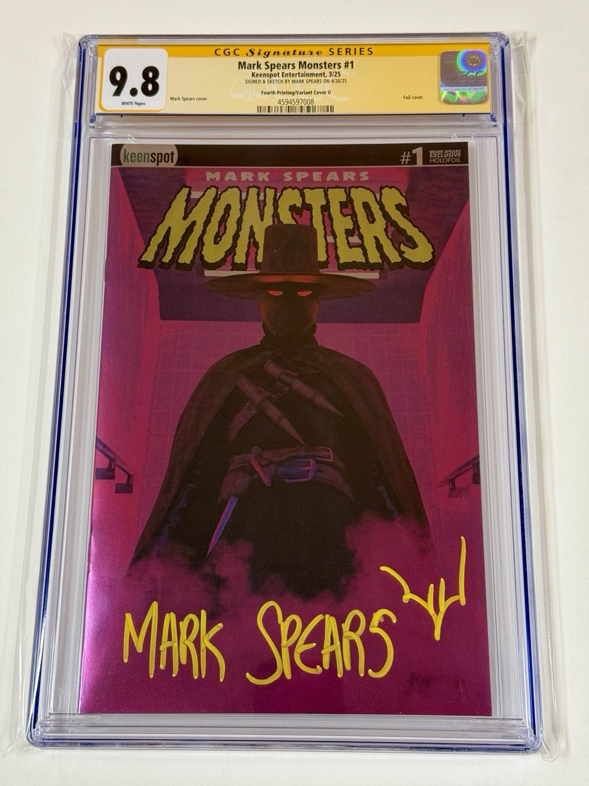 MARK SPEARS MONSTERS #1 CGC SS 9.8 PINK SLAYER! Only 50 Printed! Signed & Sketch