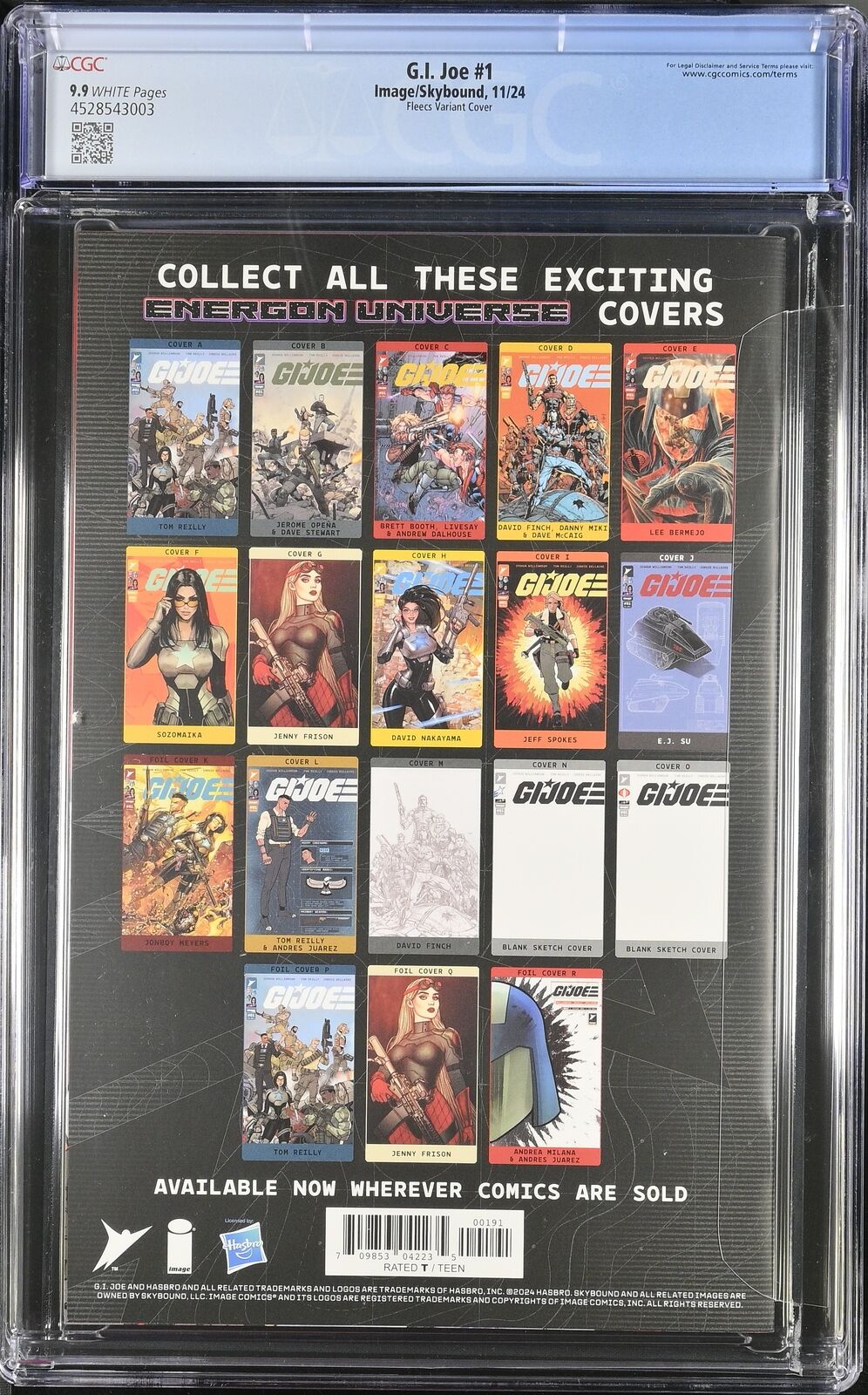 GI Joe 1 CGC 9.9 Tony Fleecs Variant HIGHEST GRADED RARE Skybound Insiders Movie