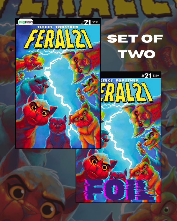 FERAL #21 Beyond Wednesdays Variant Cardstock + FOIL SET Big Clutch Bigg Legg