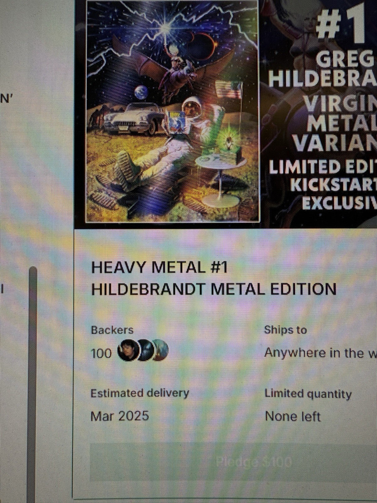 Heavy Metal #1 LGY #321 2025 METAL Cover HILDEBRANDT KICKSTARTER LE 200 Copies