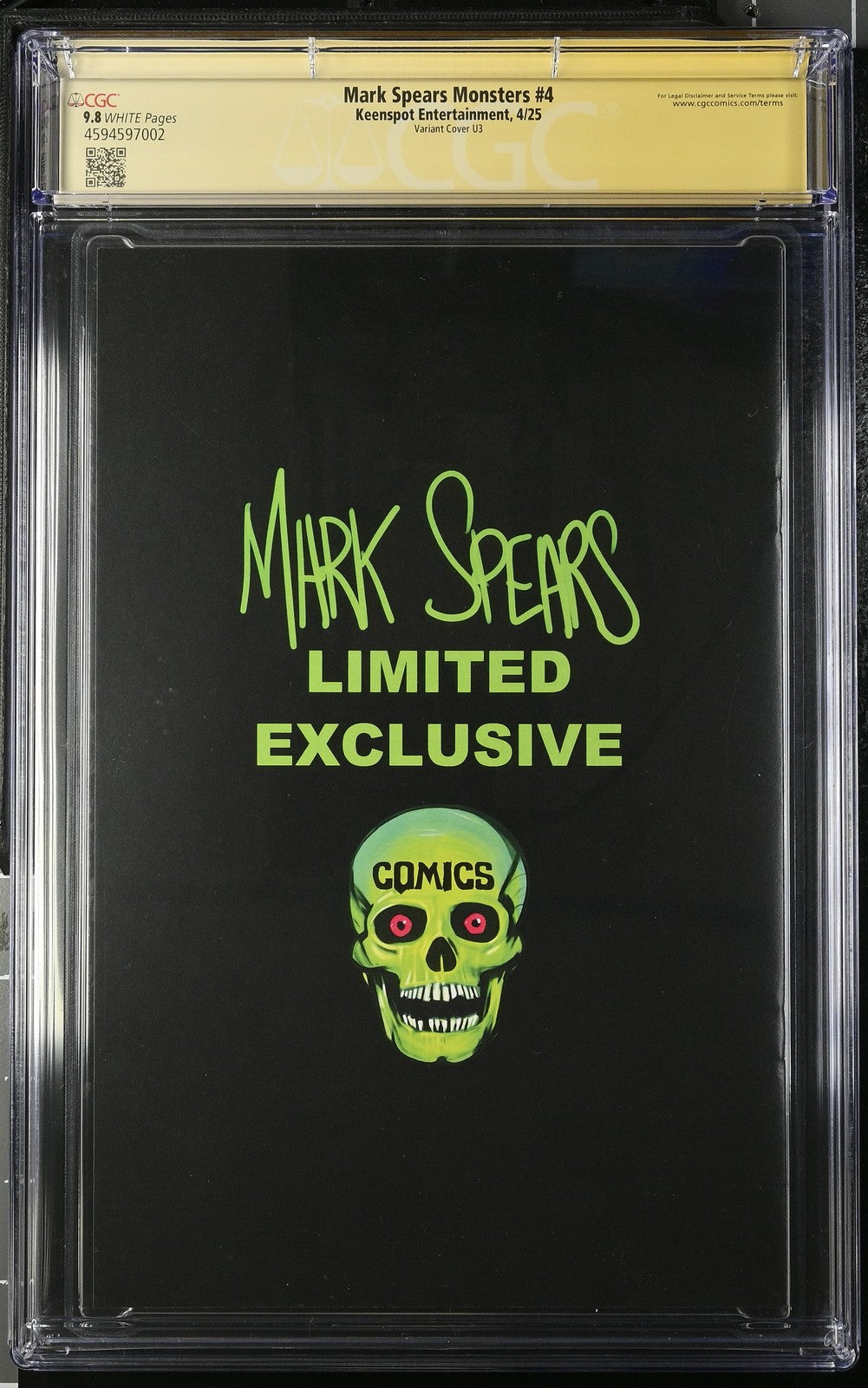 Mark Spears Monsters #4 CGC SS 9.8 METAL VARIANT LE 50 POP 7! Keenspot Mummy