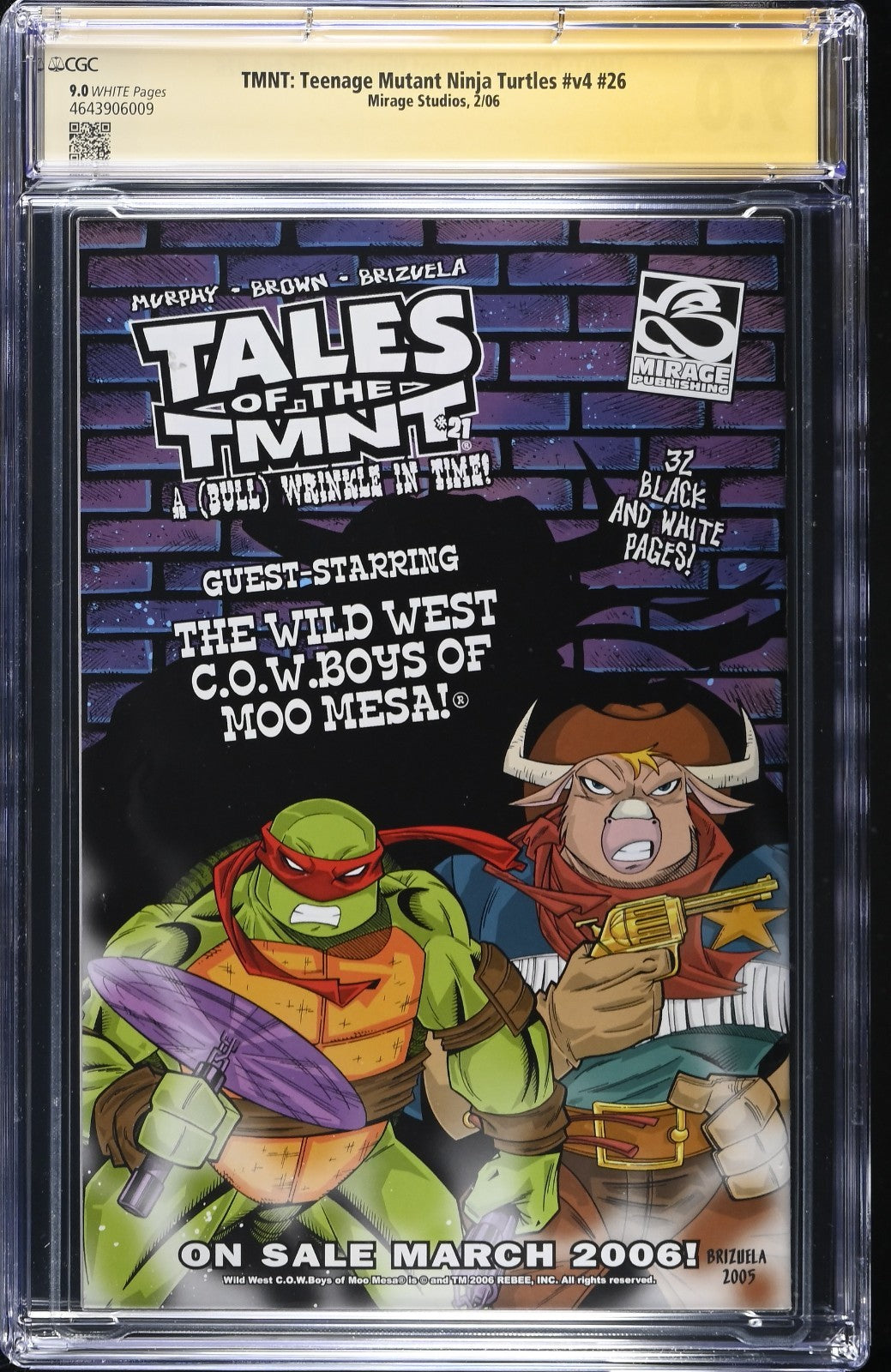 Teenage Mutant Ninja Turtles 26 CGC SS 9.0 Kevin Eastman Signed RARE Mirage 2006
