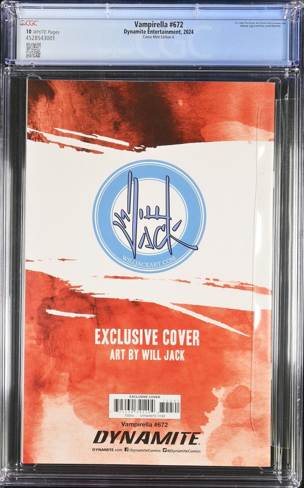 Vampirella #672 CGC 10 PINK METAL VARIANT WILL JACK 30 PRINTED! DYNAMITE not 9.8