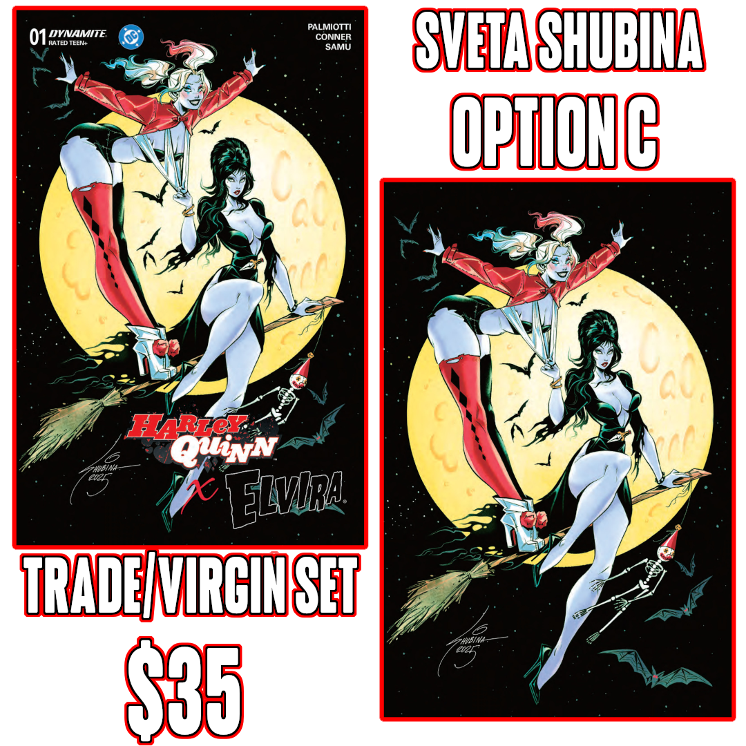 Harley Quinn X Elvira #1 TRADE + VIRGIN SET Sveta Shubina Variant PRE-ORDER