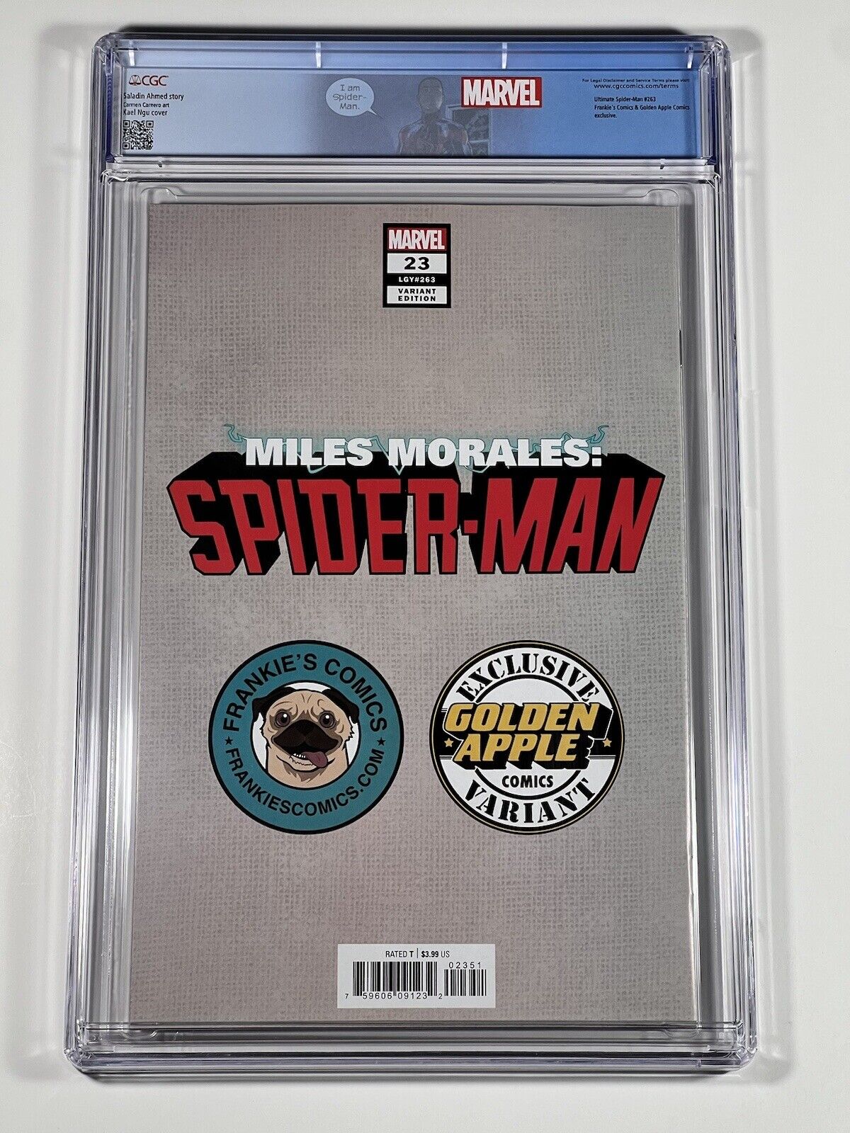 Miles Morales Spider-Man #23 CGC 9.8 SET Kael Ngu Marvel 2021 Basketball Variant