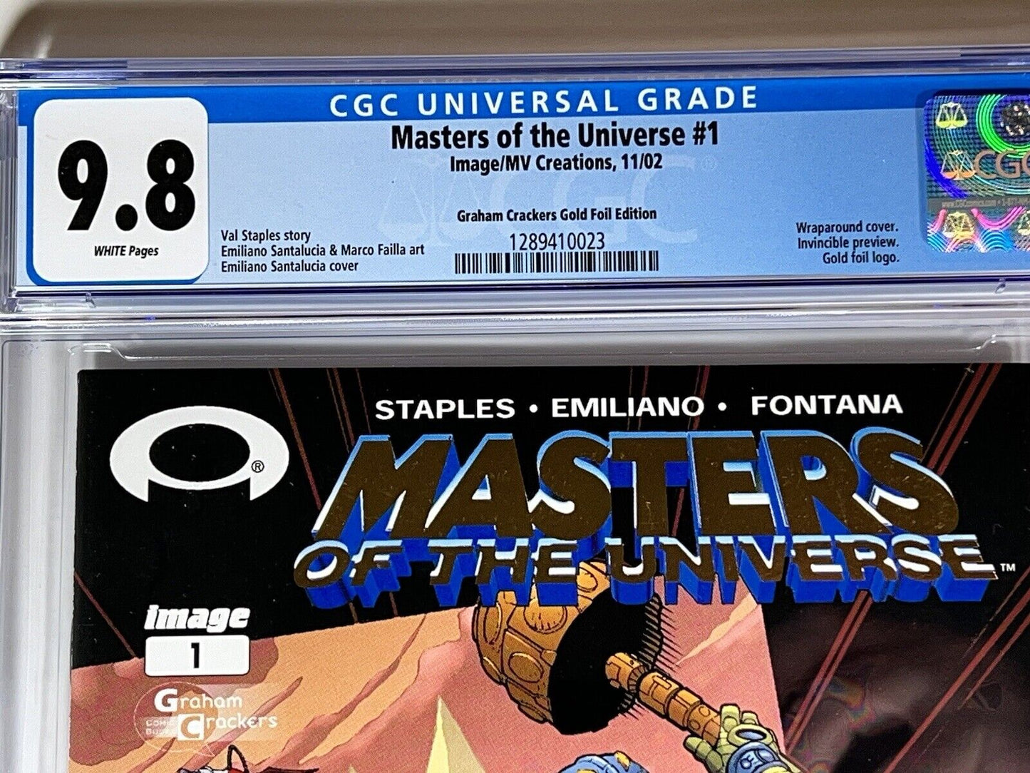 Masters of the Universe 1 CGC 9.8 w/COA Graham Crackers Gold MV Creations IMAGE