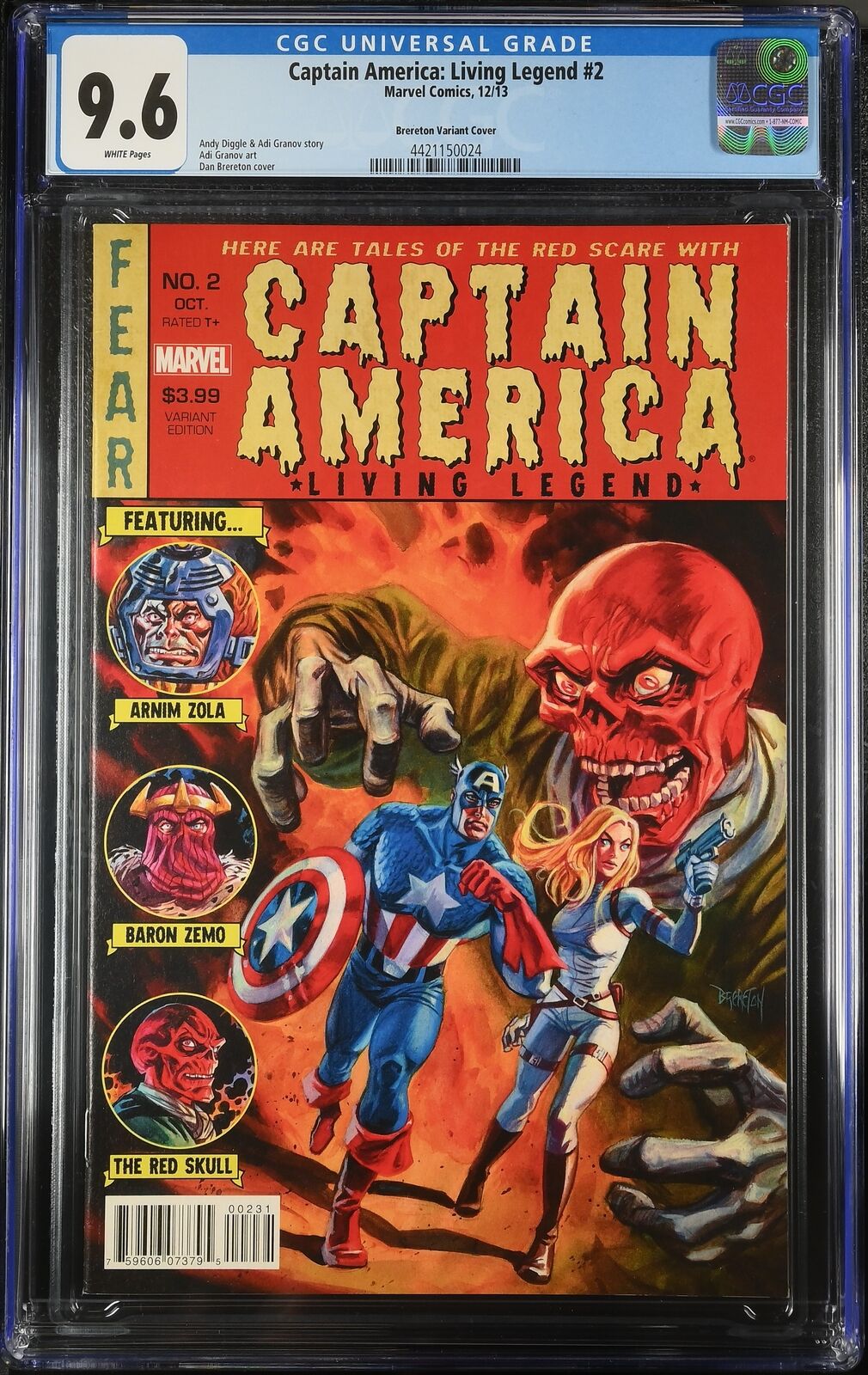 Captain America Living Legend 2 Brereton Variant CGC 9.6 Ultra Rare Marvel 2013