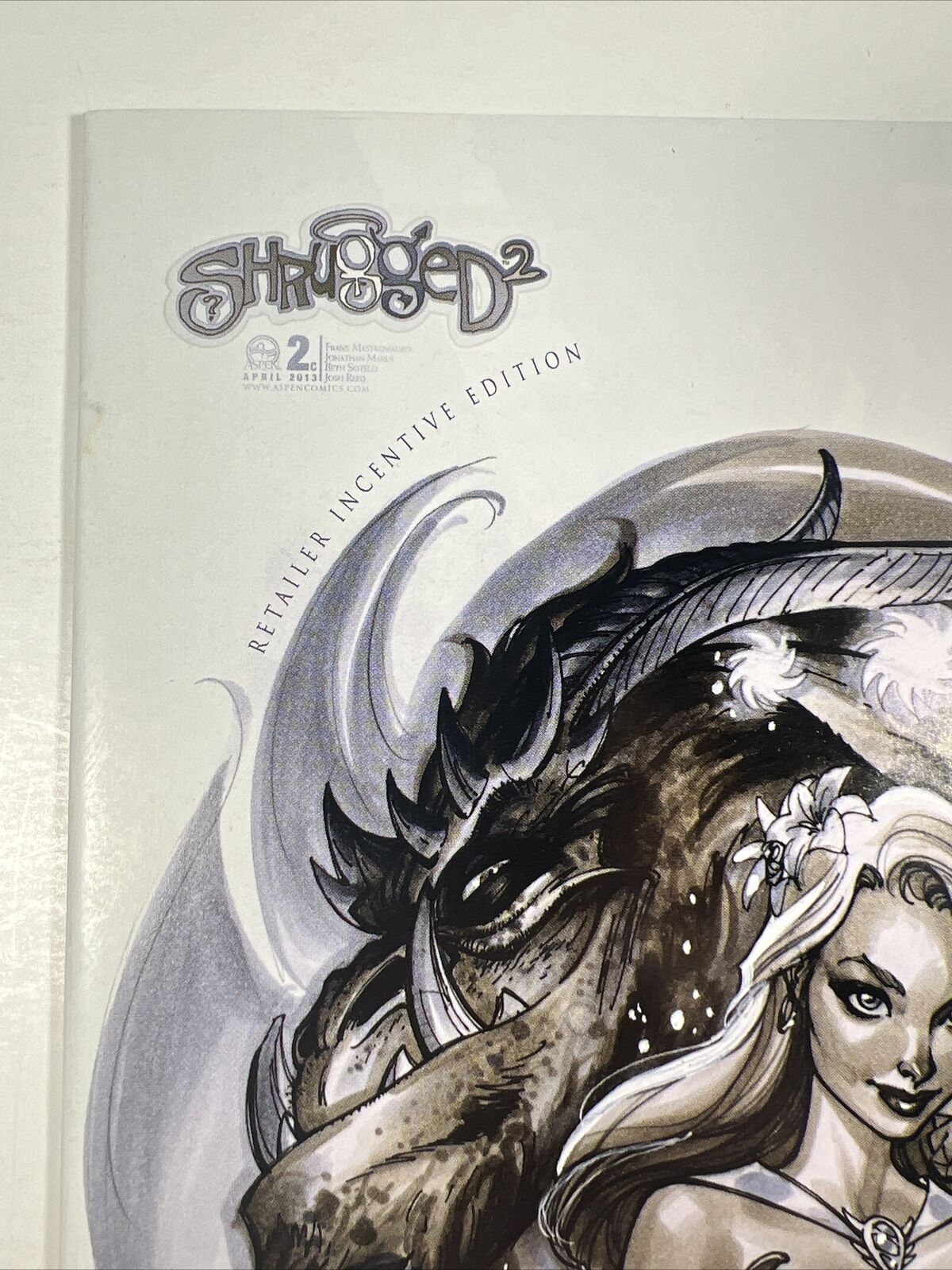 Shrugged #2 J. Scott Campbell Sketch 1:30 Variant Aspen 2013 RARE