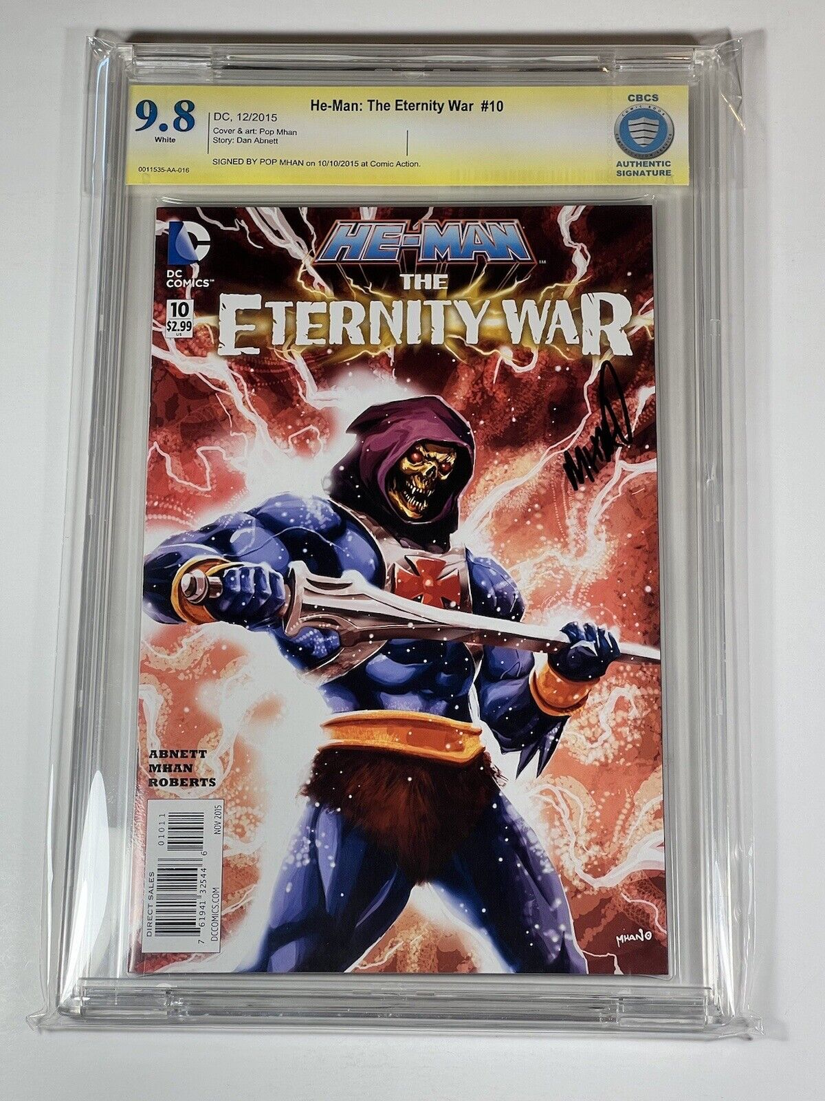 He-Man The Eternity War 10 CBCS 9.8 Signed by Pop Mhan! DC Comics 2015 Skeletor