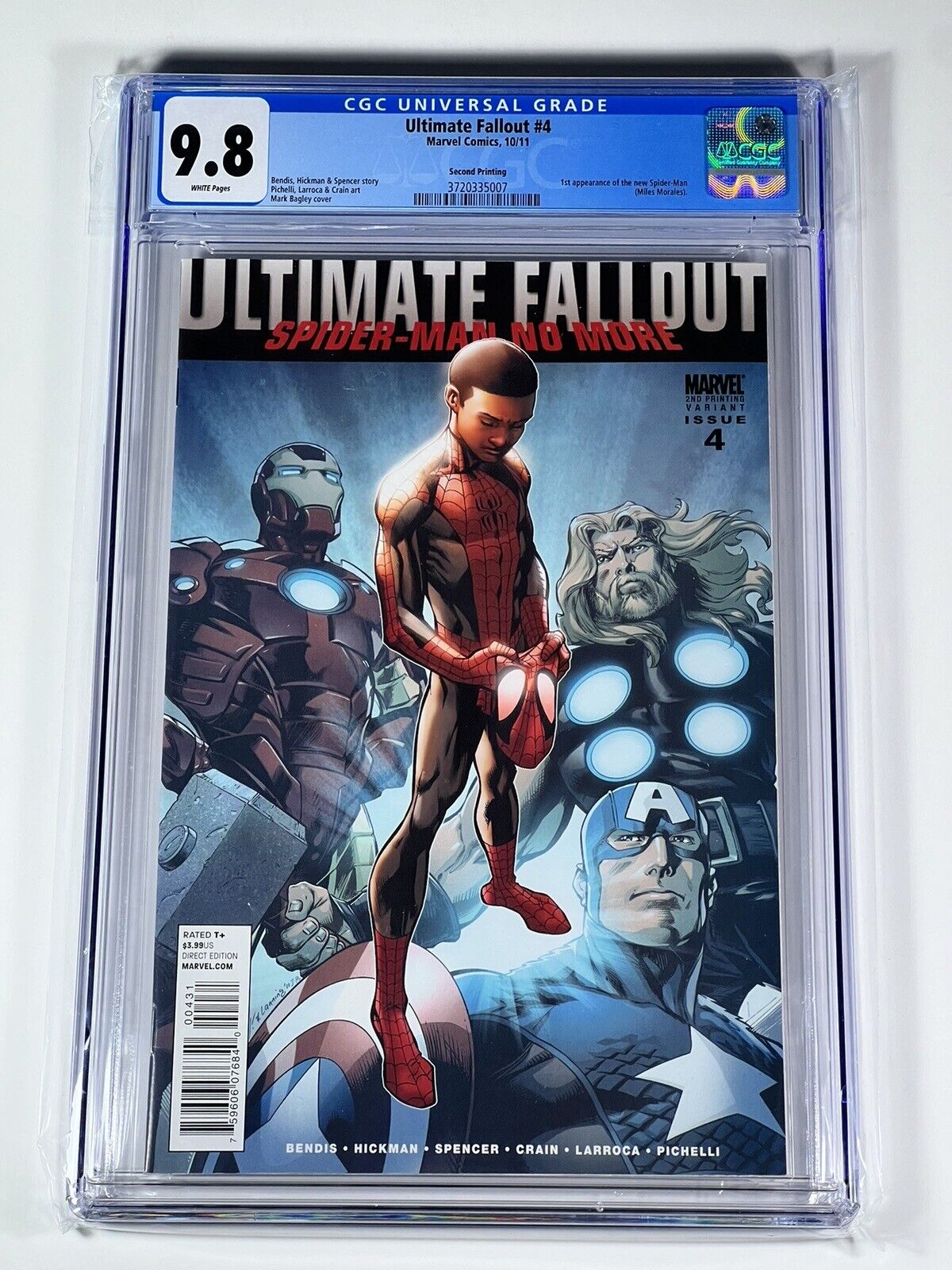 Ultimate Fallout 4 CGC 9.8 2nd Print Variant Marvel Comic 2011 1st Miles Morales