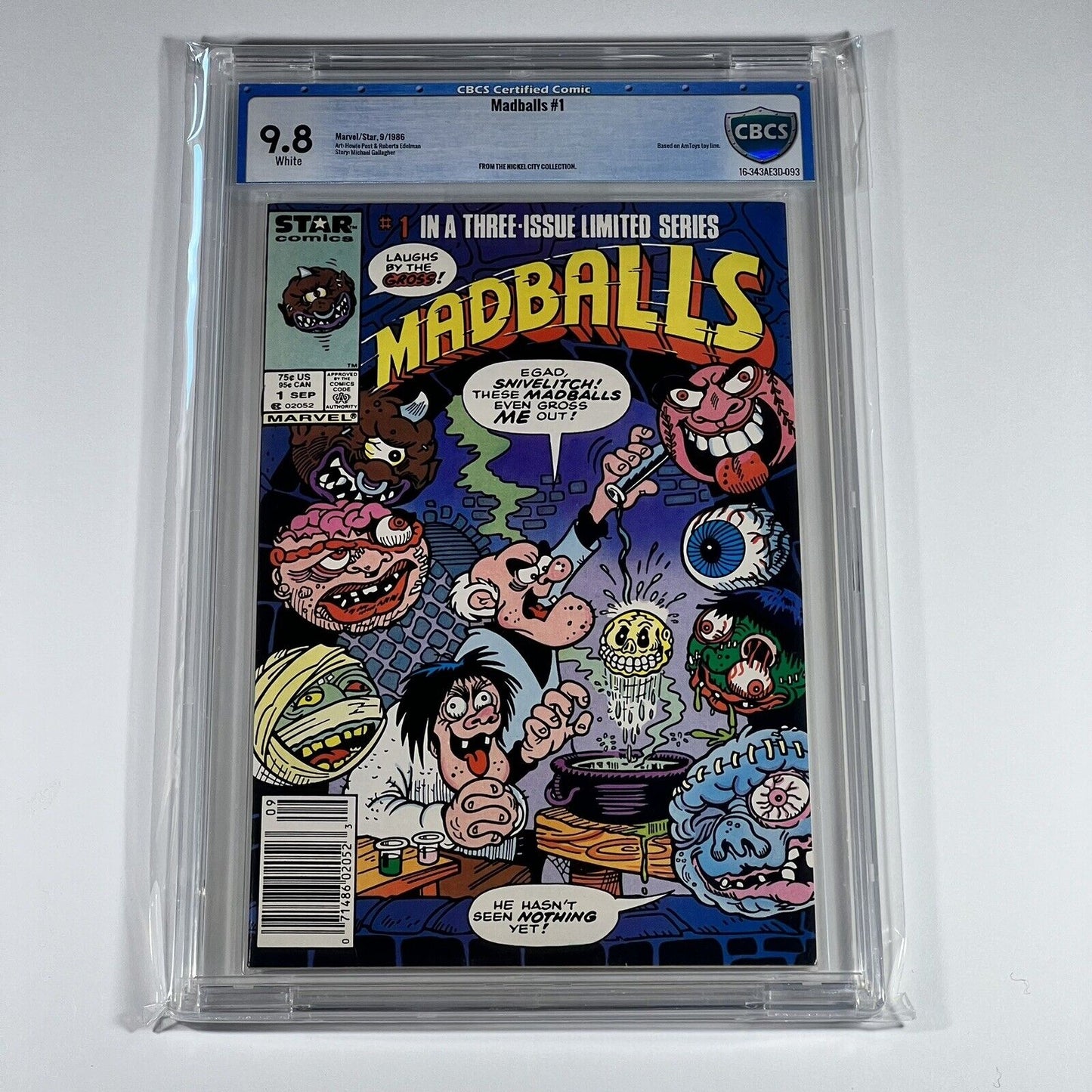 Madballs #1 CBCS 9.8 NEWSSTAND Marvel Star 1986 Nickel City Collection Pedigree