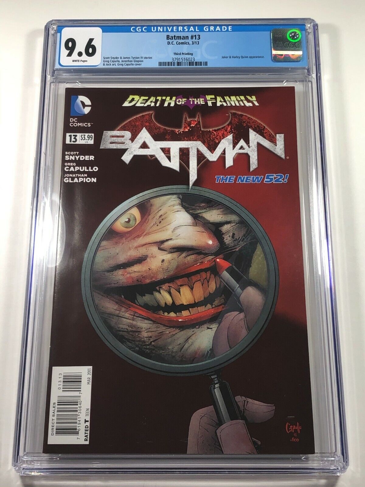 Batman #13 CGC 9.6 Ultra Rare 3rd Print Variant New 52 DC Comics 2013 2012 Joker