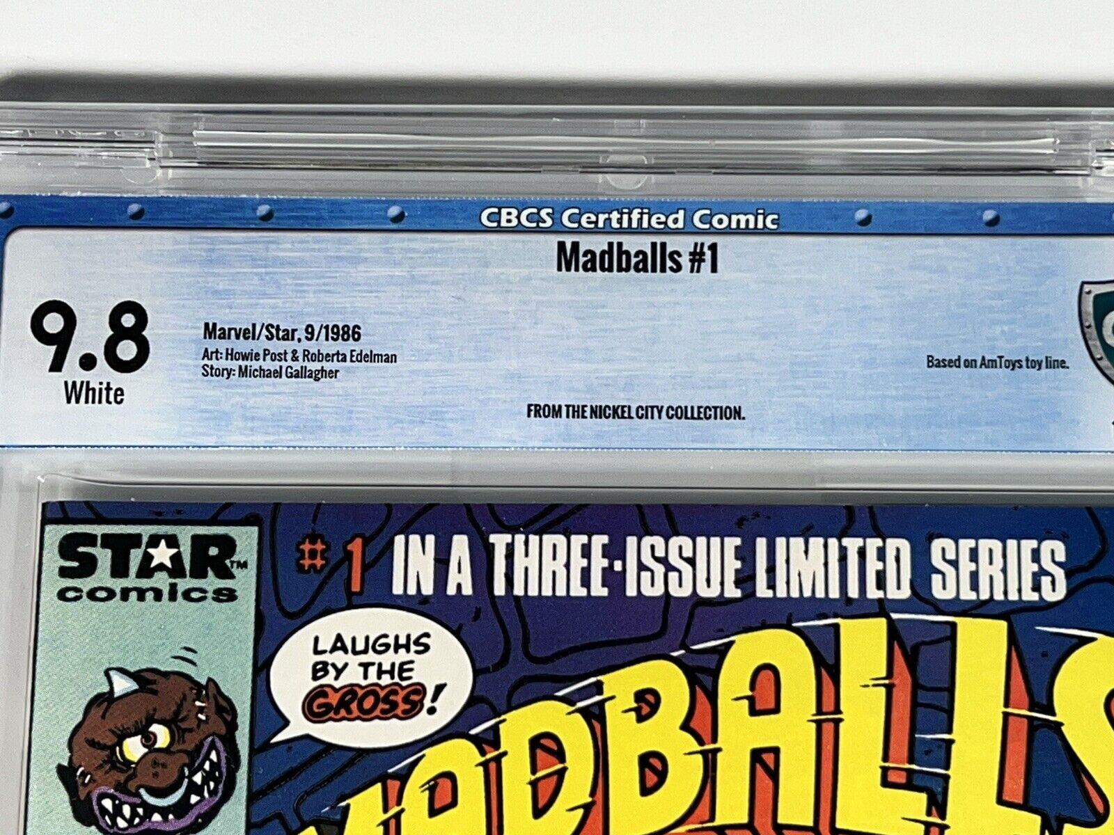 Madballs #1 CBCS 9.8 NEWSSTAND Marvel Star 1986 Nickel City Collection Pedigree