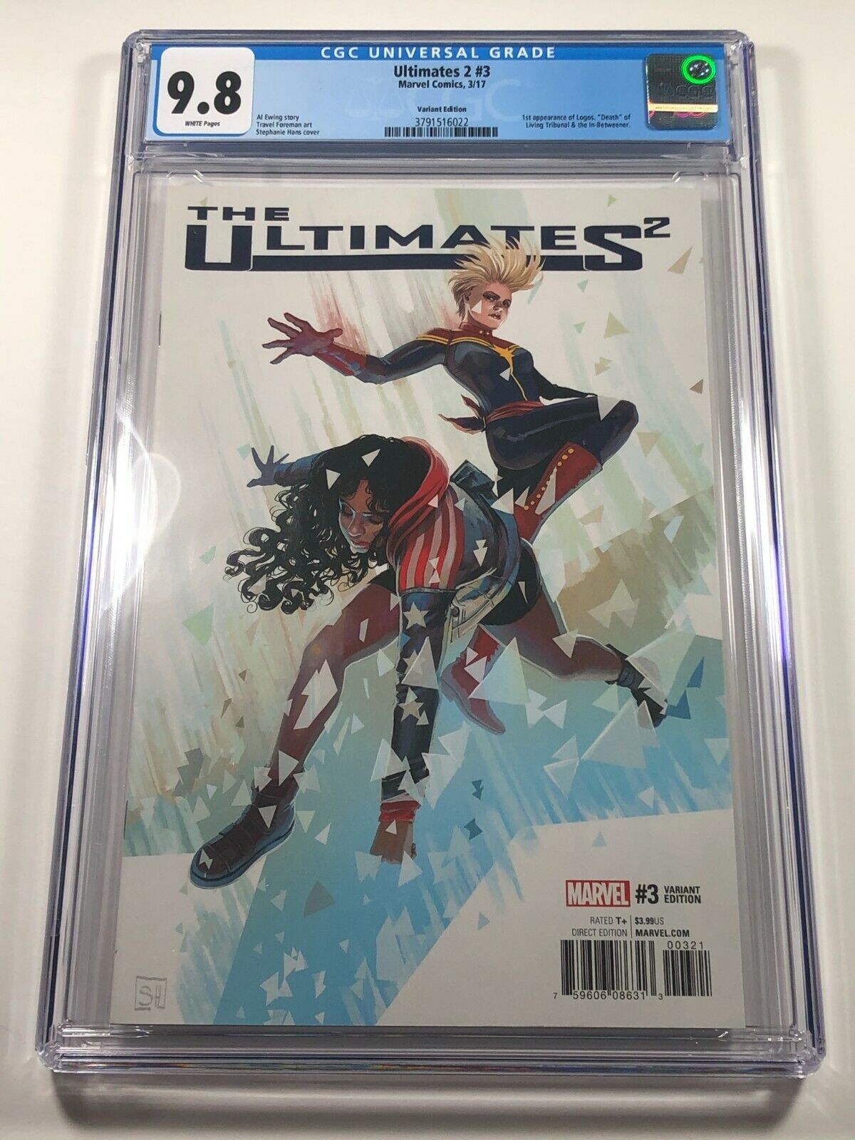 Ultimates 2 #3 CGC 9.8 Hans Variant - America Chazez Cap Marvel Comics 2017 