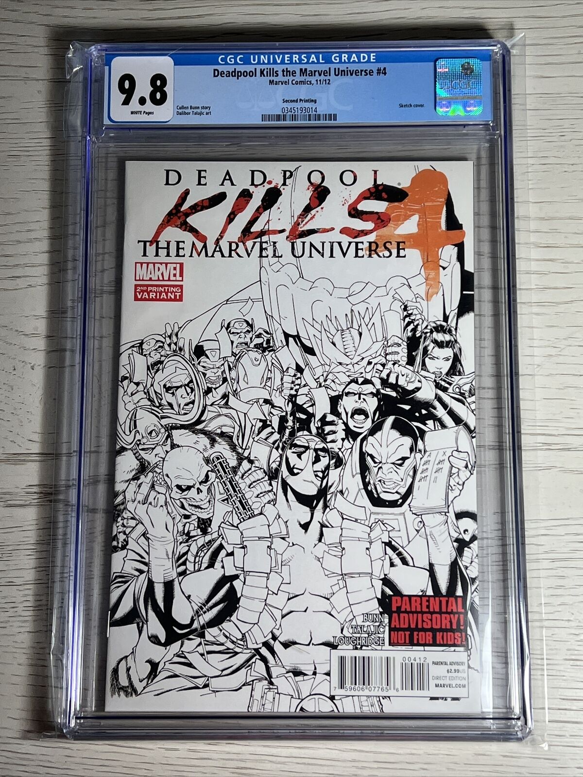 Deadpool Kills The Marvel Universe #4 CGC 9.8 Variant 2nd Print Marvel Comics