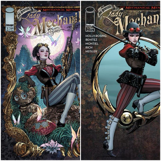BOTH COVERS SIGNED LADY MECHANIKA THE MECHANICAL MENAGERIE #1 CVR A & B