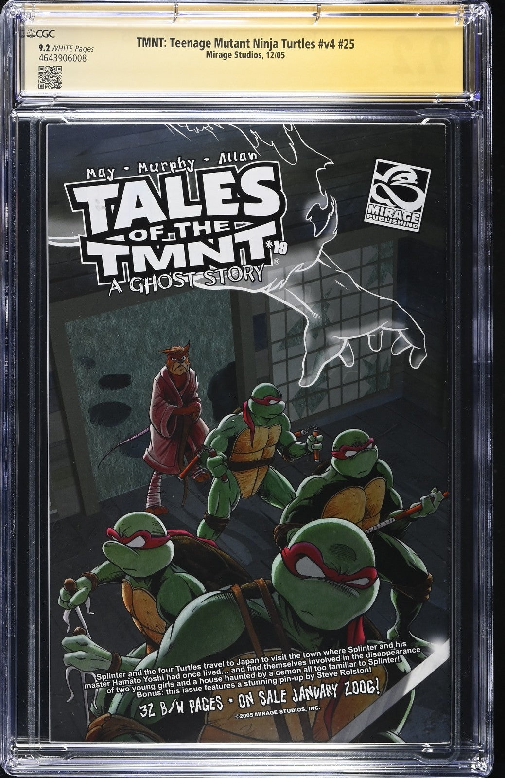 Teenage Mutant Ninja Turtles 25 CGC SS 9.2 Kevin Eastman MIRAGE 2005 RARE