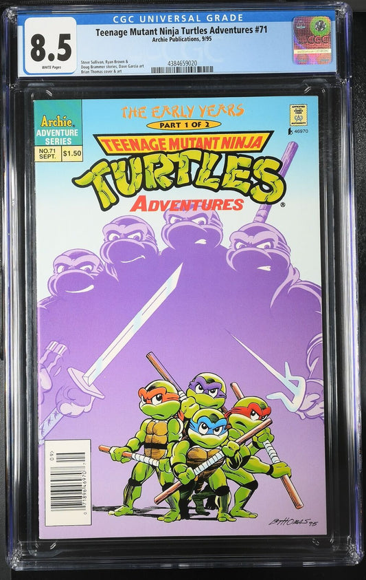 Teenage Mutant Ninja Turtles Adventures #71 CGC 8.5 NEWSSTAND RARE 1995 Archie