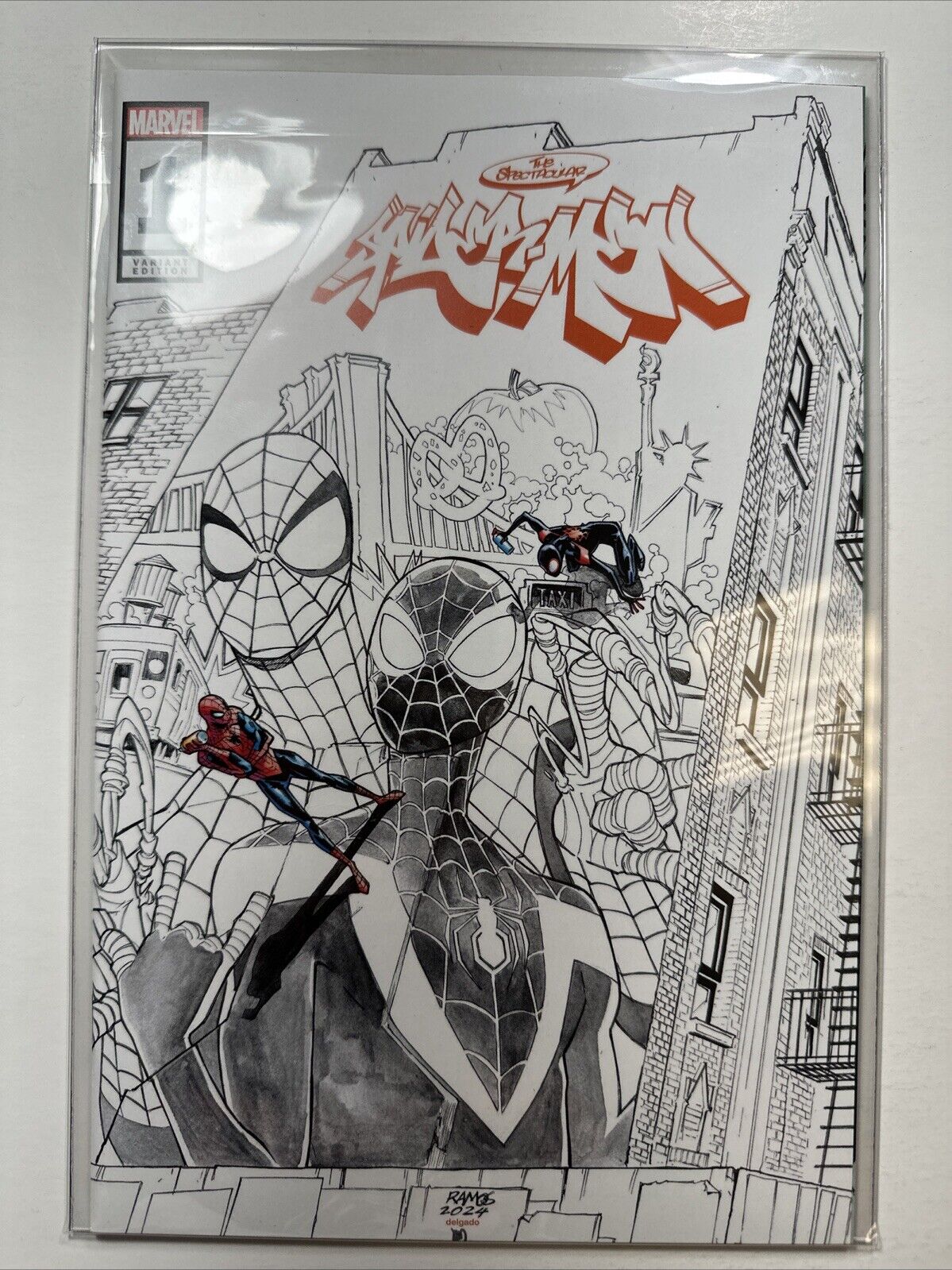 Spider-Men #1 Ramos Color Splash NM SDCC 2024 EXCLUSIVE Trinity Comics FOIL COA