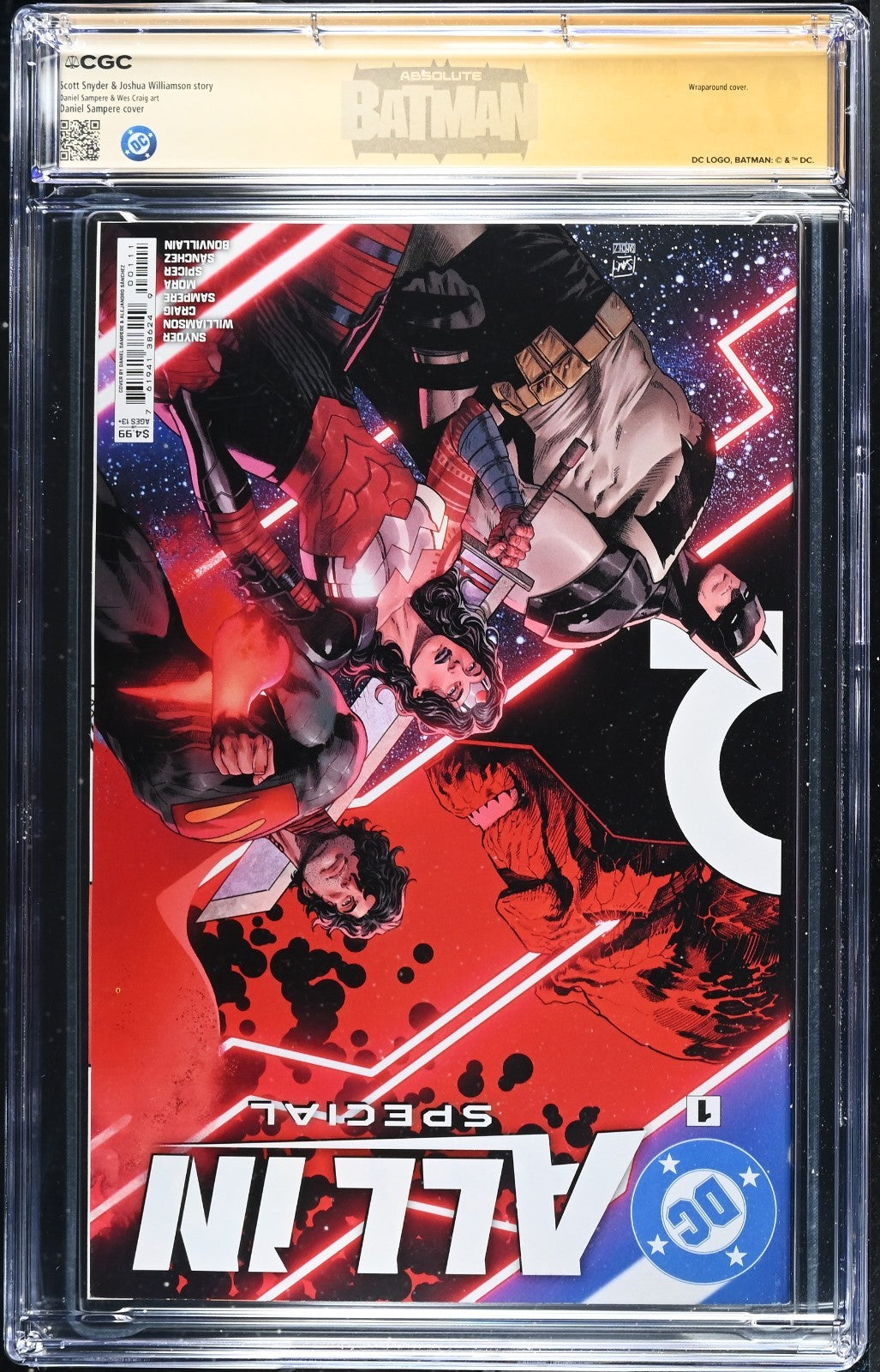 DC All In Special #1 CGC 9.8 1st Print Signed Scott Snyder & Nick Dragotta