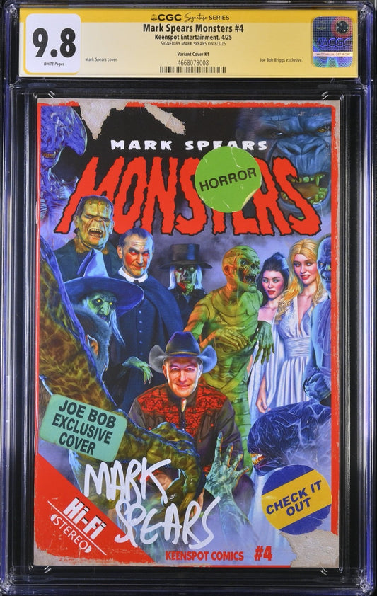 Mark Spears Monsters #4 CGC SS 9.8 Joe Bob 1 of 1 only 9.8 Only 100 Printed K1