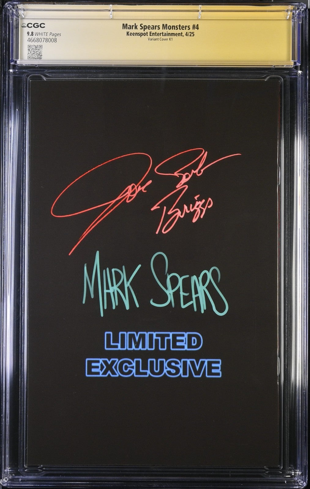 Mark Spears Monsters #4 CGC SS 9.8 Joe Bob 1 of 1 only 9.8 Only 100 Printed K1