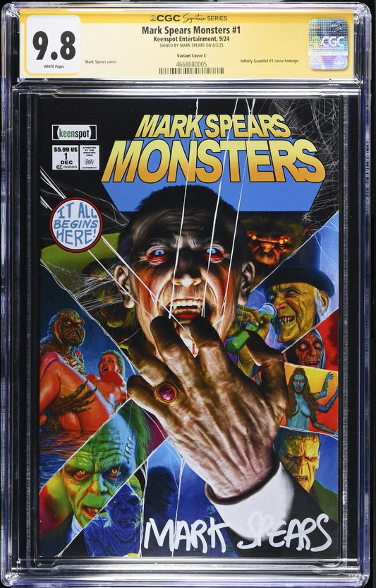 Mark Spears Monsters 1 CGC SS 9.8 Cover C Infinity  Gauntlet Pop 5 Keenspot 2024