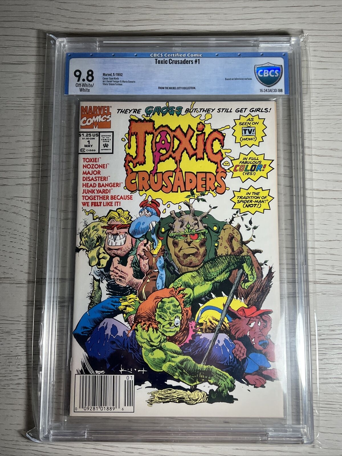 Toxic Crusaders 1 CBCS 9.8 NEWSSTAND NIckel City Pedigree Sam Kieth Cover Marvel