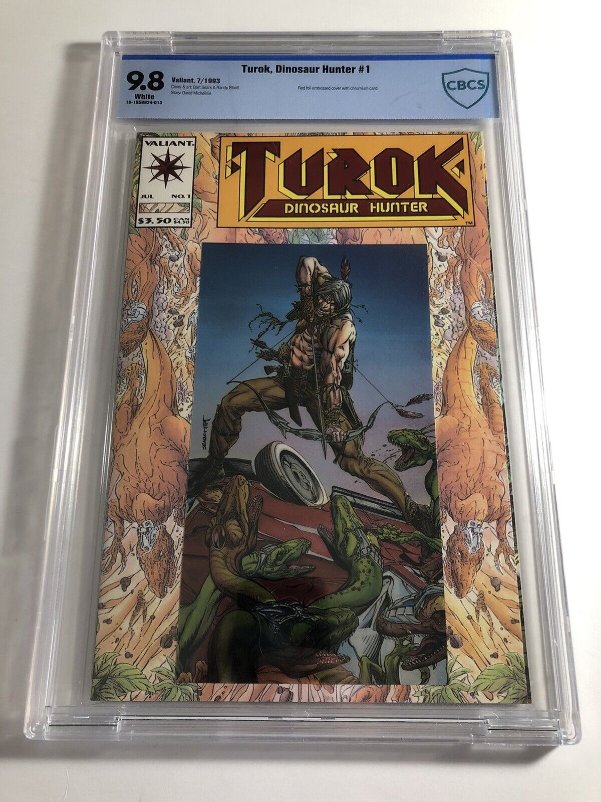 Turok  Dinosaur Hunter #1 CBCS 9.8 - Valiant Comics 1993 Red Foil Logo