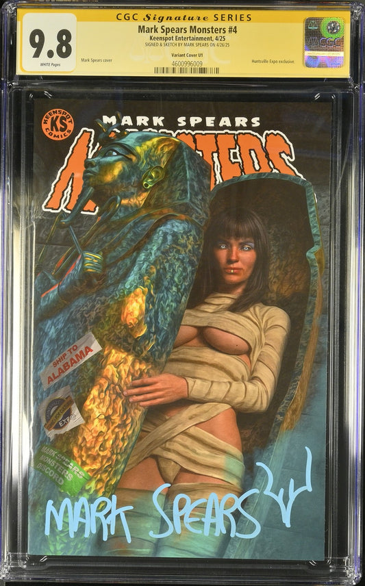 Mark Spears Monsters #4 CGC SS 9.8  VARIANT LE 200! Huntsville Mummy LT BLUE SIG
