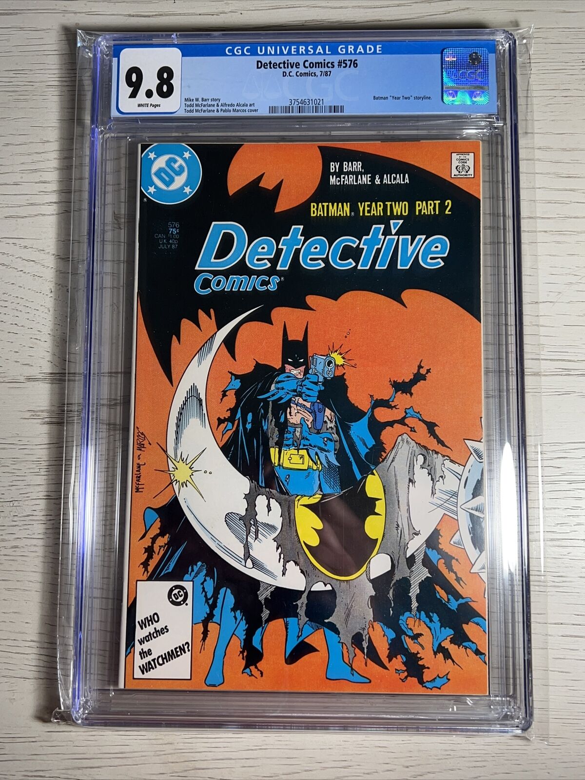 Detective Comics #576 CGC 9.8 Todd McFarlane 1st Batman Work - DC Comics