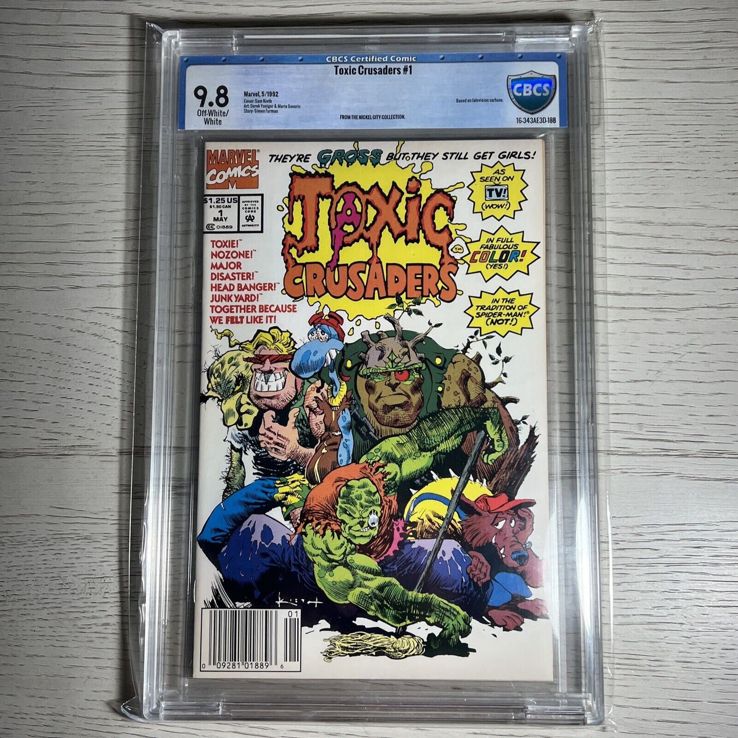 Toxic Crusaders 1 CBCS 9.8 NEWSSTAND NIckel City Pedigree Sam Kieth Cover Marvel