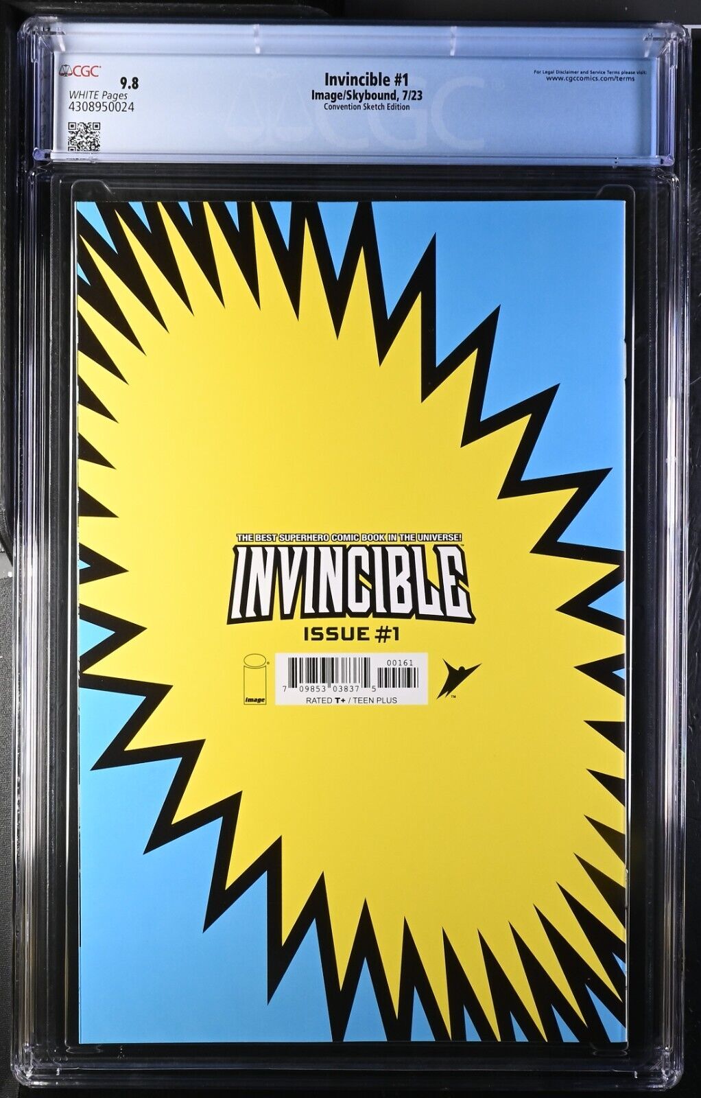 Invincible 1 CGC 9.8 Greg Capullo Variant 7/23 Image/Skybound SDCC Sketch