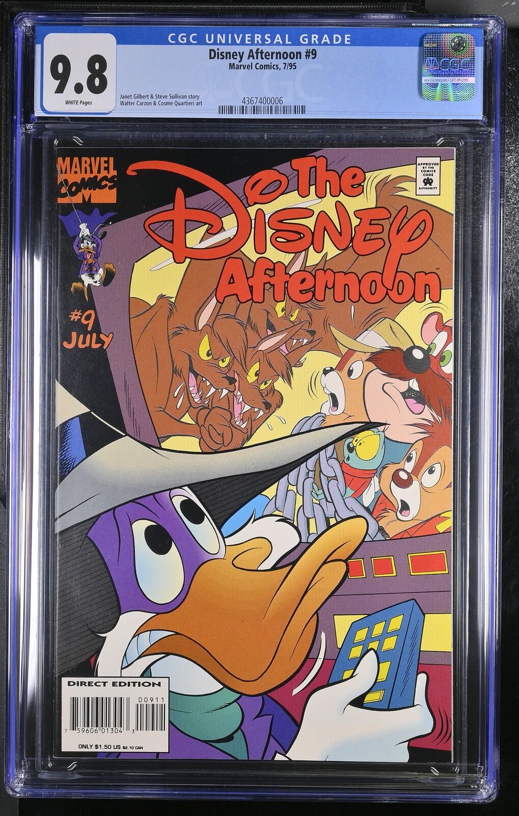 Disney Afternoon 9 CGC 9.8 DARKWING DUCK only 2 9.8s! Highest! Marvel 1995