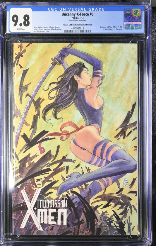 UNCANNY X-FORCE #5 CGC 9.8 Milo Minara Variant ITALIAN RAREST VERSION POP 4!