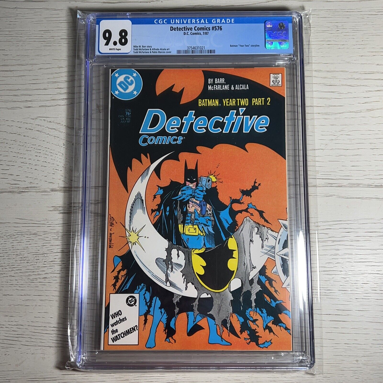 Detective Comics #576 CGC 9.8 Todd McFarlane 1st Batman Work - DC Comics