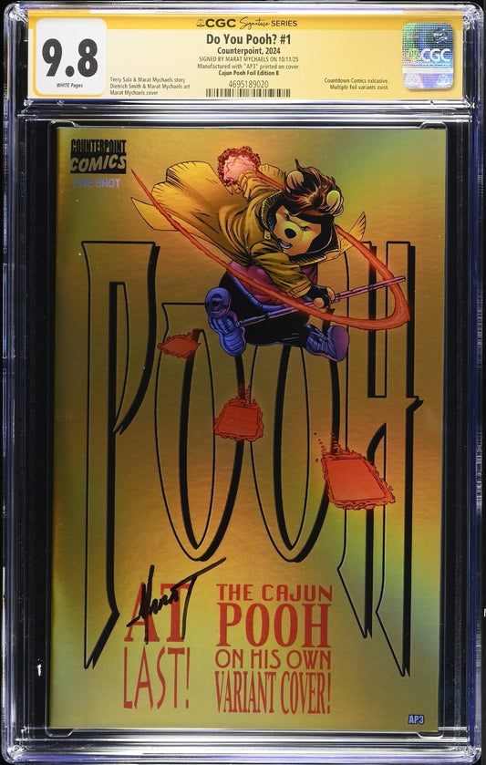 Do You Pooh #1 CGC SS 9.8 Signed Marat Mychaels POP 1! Gambit Gold Cajun Foil