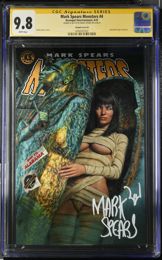 Mark Spears Monsters #4 CGC SS 9.8 METAL VARIANT LE 50 POP 7! Keenspot Mummy