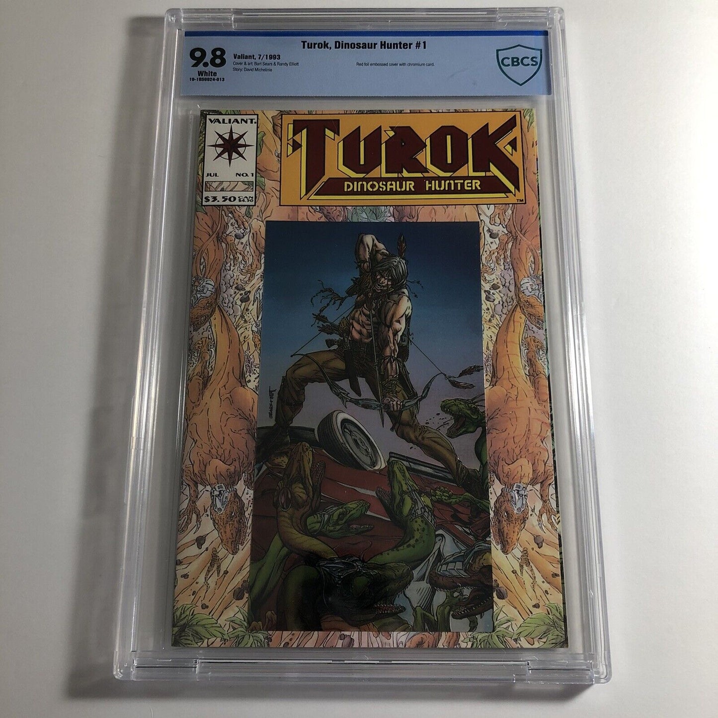 Turok  Dinosaur Hunter #1 CBCS 9.8 - Valiant Comics 1993 Red Foil Logo