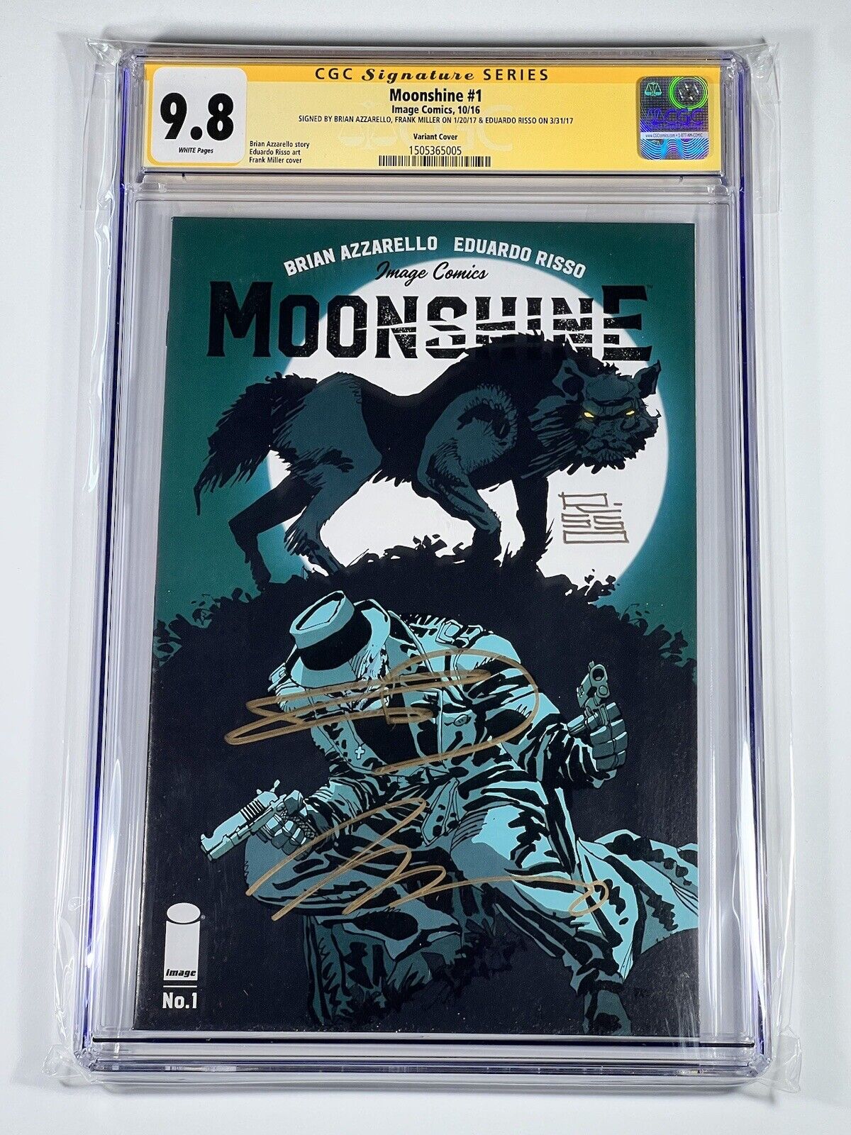 Moonshine #1 CGC SS 9.8 - Signed by FRANK MILLER & Azzarello & Risso Image 2017