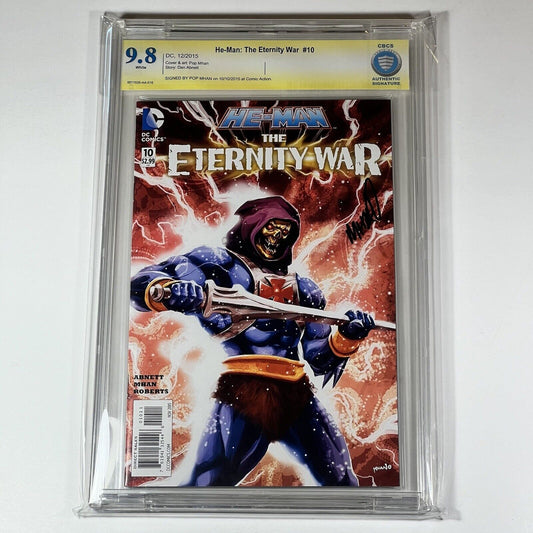 He-Man The Eternity War 10 CBCS 9.8 Signed by Pop Mhan! DC Comics 2015 Skeletor