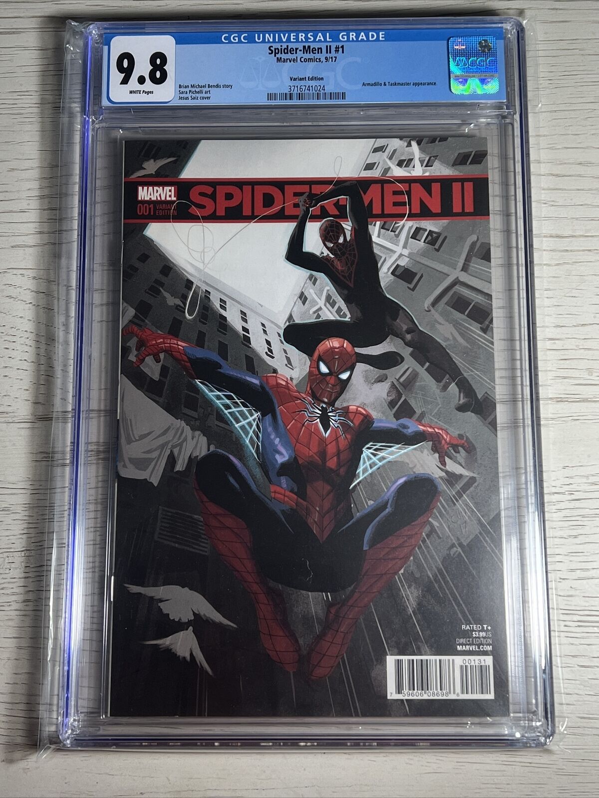 Spider-Men II #1 CGC 9.8 Acuna Variant 1st Evil Miles Morales 2017 Marvel Comic