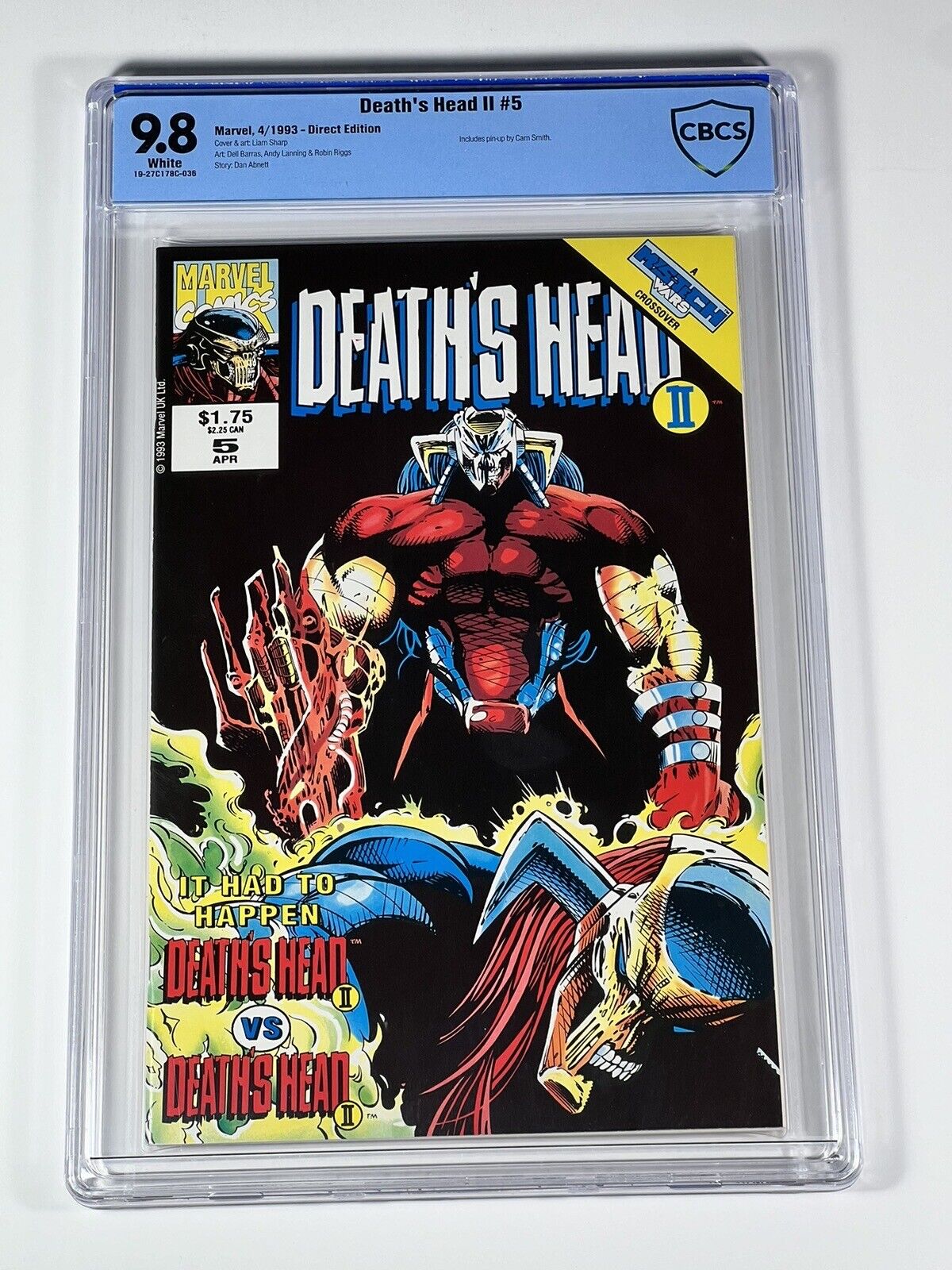 Death's Head II 5 CBCS 9.8 Marvel Comics 1993 White Pgs Awesome Cover not CGC