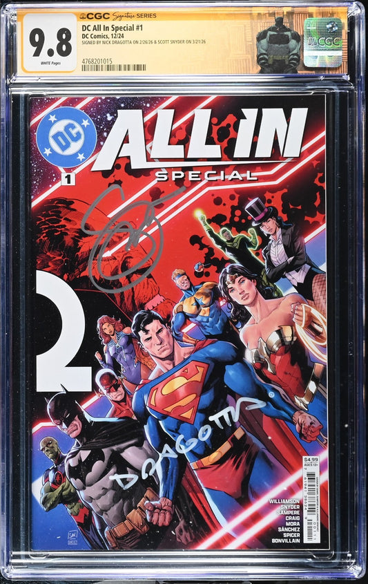 DC All In Special #1 CGC 9.8 1st Print Signed Scott Snyder & Nick Dragotta