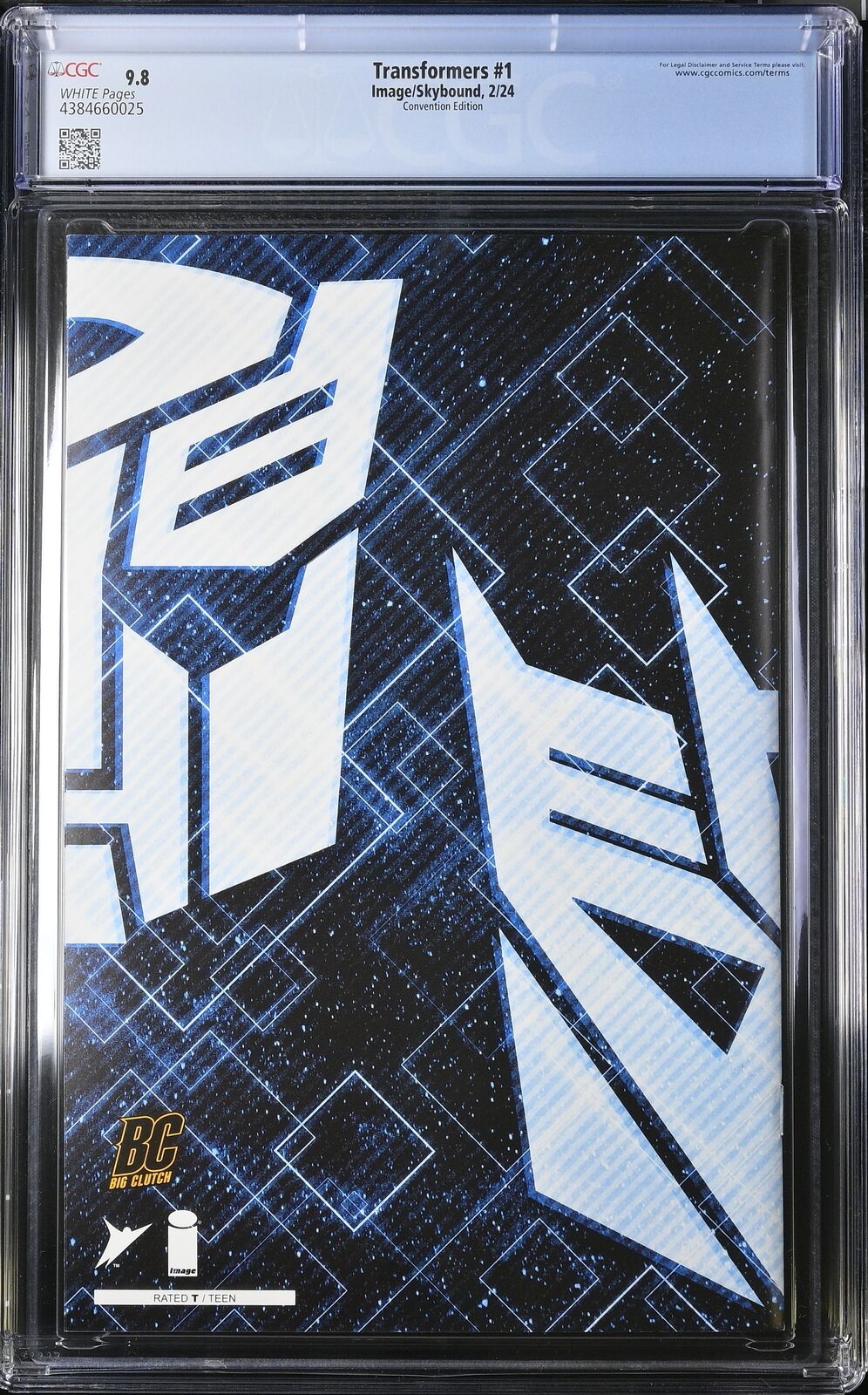 Transformers #1 CGC 9.8 Convention Edition Variant Spot Foil Image Skybound DWJ